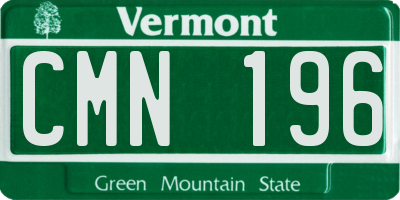 VT license plate CMN196