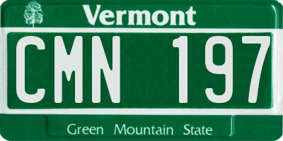 VT license plate CMN197