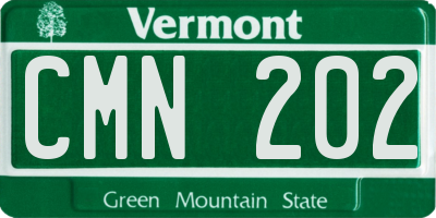 VT license plate CMN202