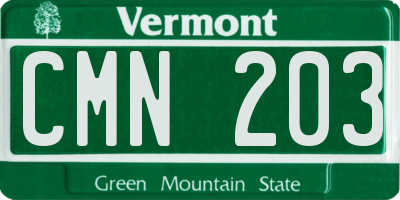 VT license plate CMN203