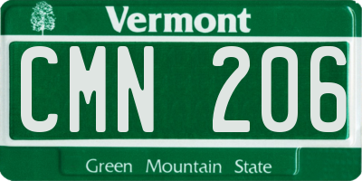 VT license plate CMN206