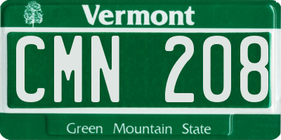 VT license plate CMN208