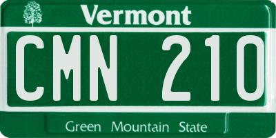 VT license plate CMN210