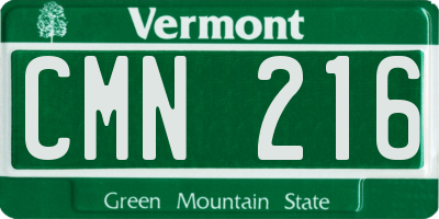 VT license plate CMN216