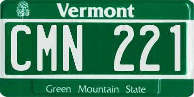 VT license plate CMN221