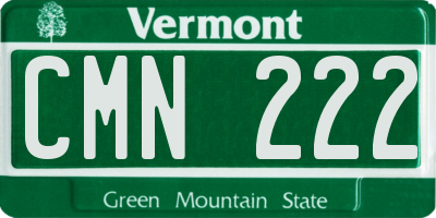 VT license plate CMN222