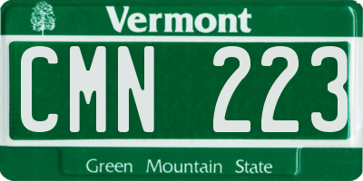 VT license plate CMN223