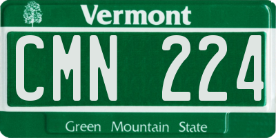 VT license plate CMN224