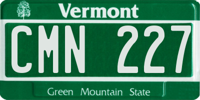VT license plate CMN227