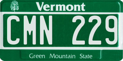 VT license plate CMN229