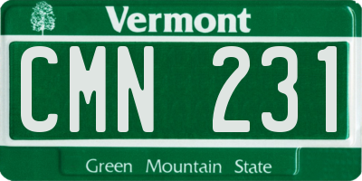 VT license plate CMN231