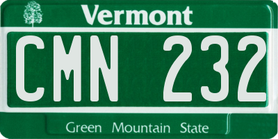 VT license plate CMN232