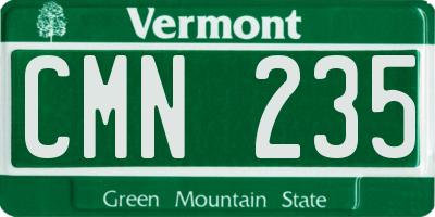 VT license plate CMN235