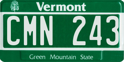 VT license plate CMN243