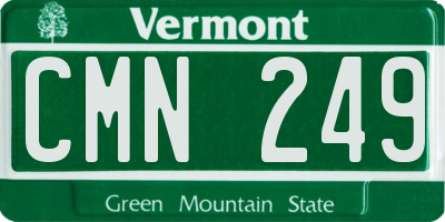 VT license plate CMN249