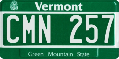 VT license plate CMN257