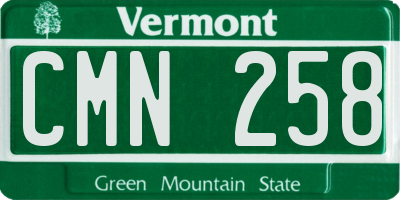 VT license plate CMN258