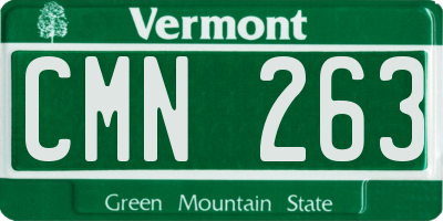 VT license plate CMN263