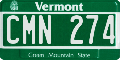 VT license plate CMN274