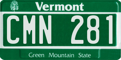 VT license plate CMN281