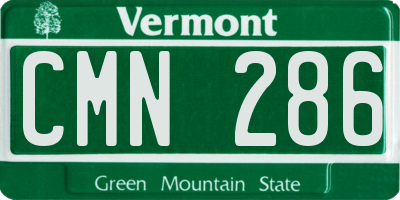VT license plate CMN286