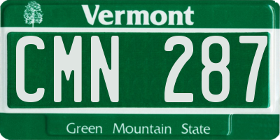 VT license plate CMN287