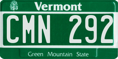 VT license plate CMN292