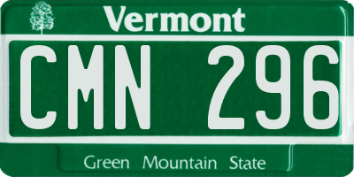 VT license plate CMN296
