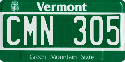 VT license plate CMN305