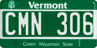 VT license plate CMN306