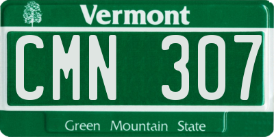 VT license plate CMN307