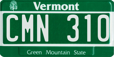 VT license plate CMN310