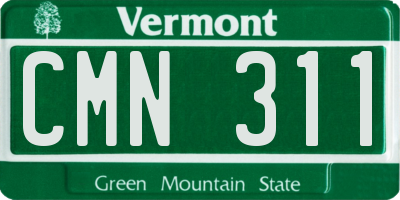 VT license plate CMN311