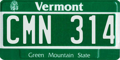 VT license plate CMN314