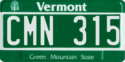 VT license plate CMN315