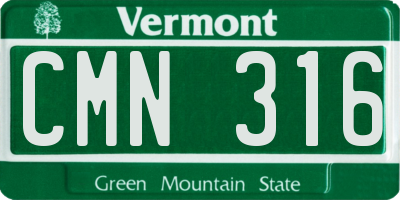 VT license plate CMN316
