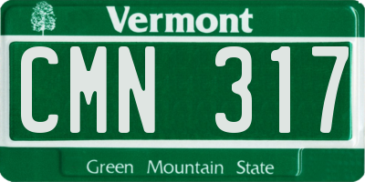 VT license plate CMN317