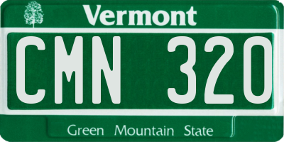 VT license plate CMN320