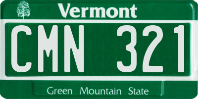 VT license plate CMN321
