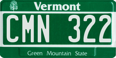 VT license plate CMN322