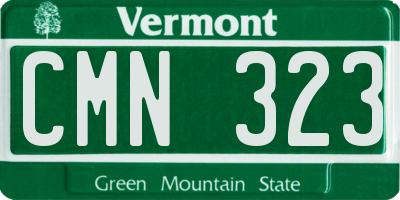 VT license plate CMN323