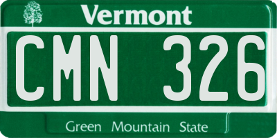 VT license plate CMN326