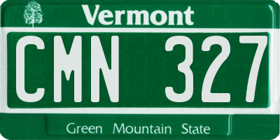 VT license plate CMN327