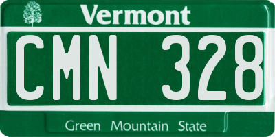 VT license plate CMN328