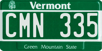 VT license plate CMN335