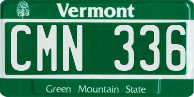 VT license plate CMN336