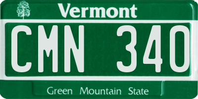 VT license plate CMN340
