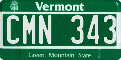 VT license plate CMN343