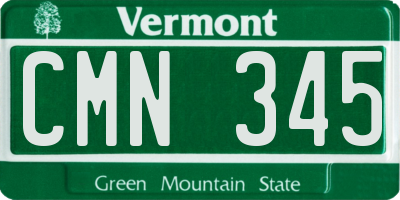 VT license plate CMN345