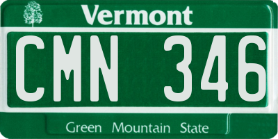 VT license plate CMN346
